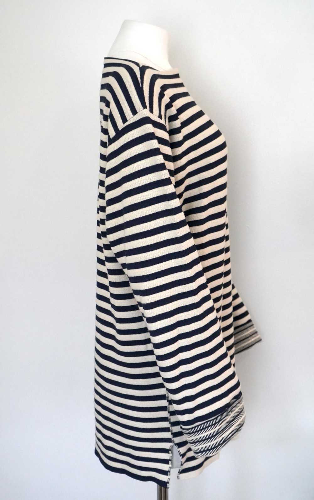 Celine Cream & Navy Striped Sweater sz L - image 10