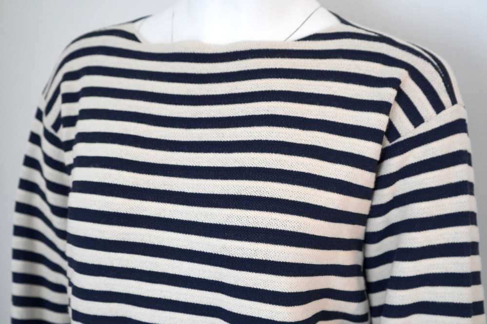 Celine Cream & Navy Striped Sweater sz L - image 2