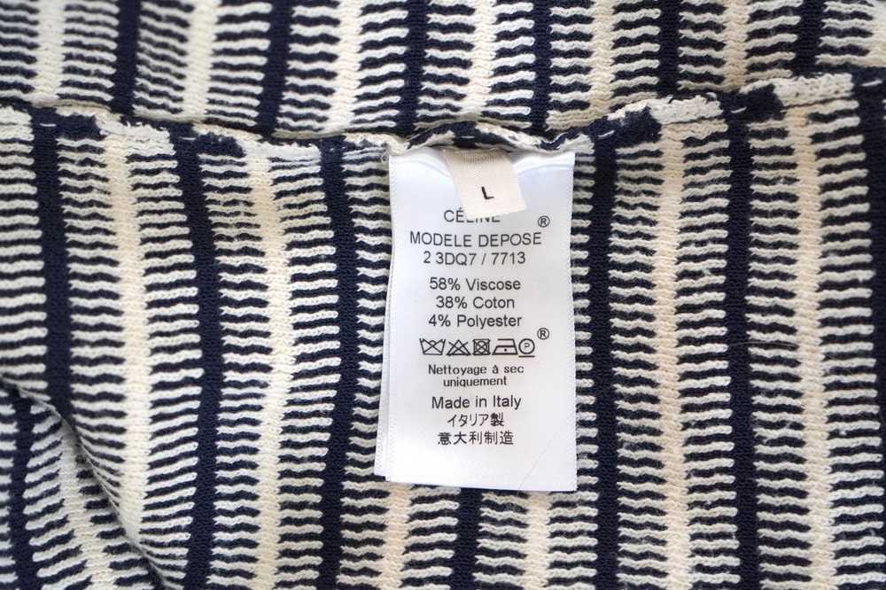 Celine Cream & Navy Striped Sweater sz L - image 6