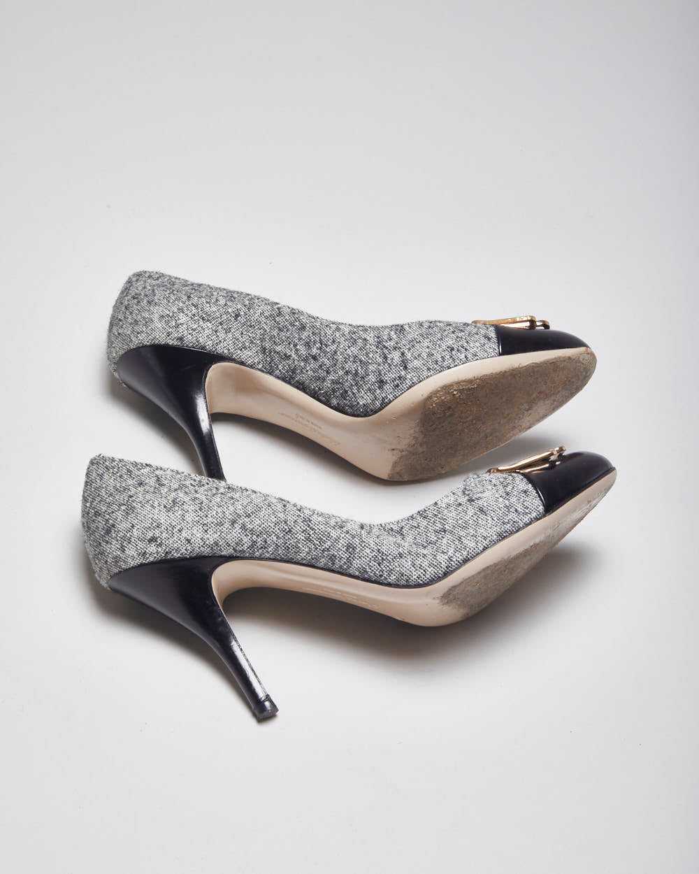 Salvatore Ferragamo Black & Grey Heels - UK6 - image 8