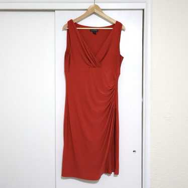 Lauren Ralph Lauren Red Faux Stretch Wrap Dress S… - image 1