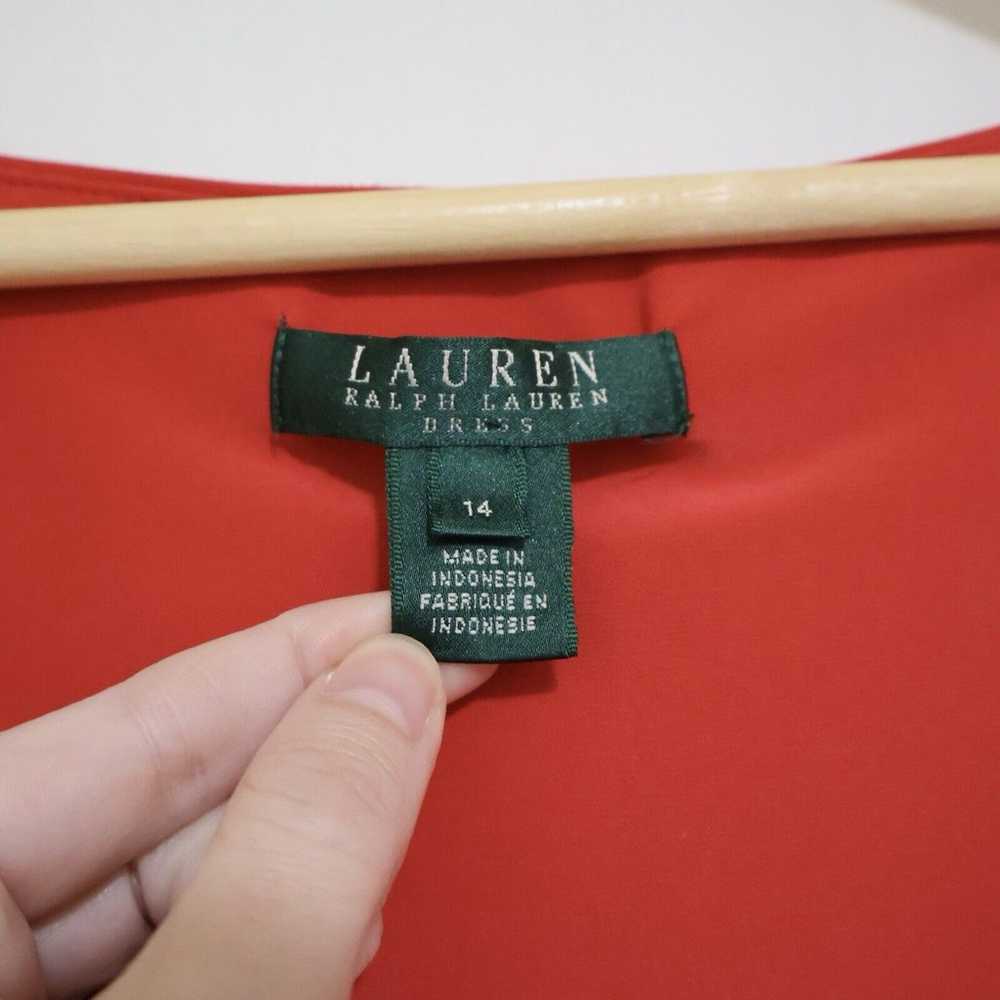 Lauren Ralph Lauren Red Faux Stretch Wrap Dress S… - image 3