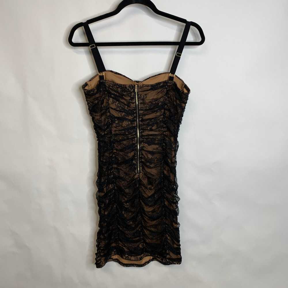 Fashion Nova Black Lace Body Con Dress Sz Large - image 2