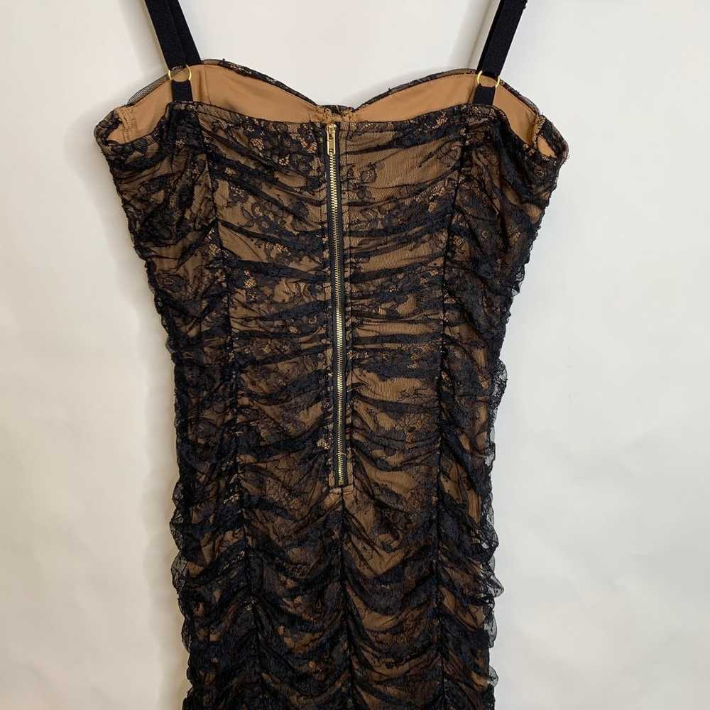 Fashion Nova Black Lace Body Con Dress Sz Large - image 4