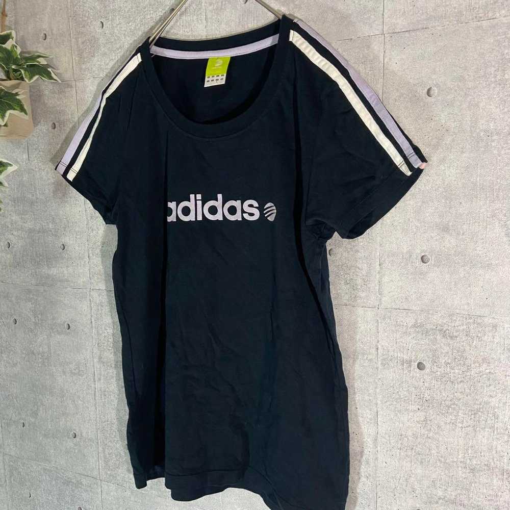 Adidas women's t-shirt black striped sports vinta… - image 3