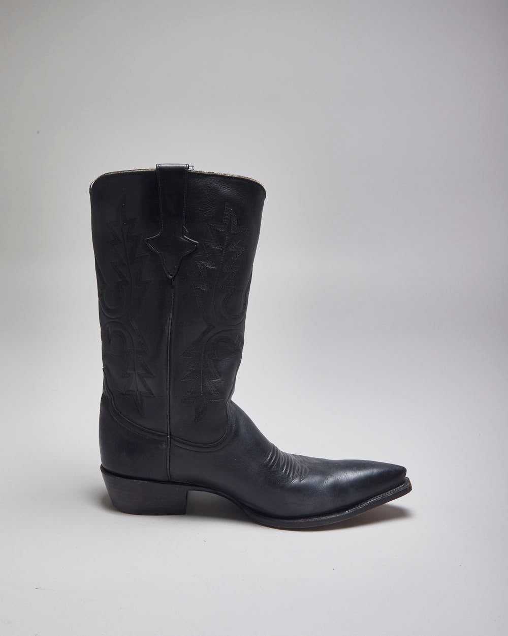 Vintage Zodiac Black Leather Cowboy Boots - UK 11 - image 2