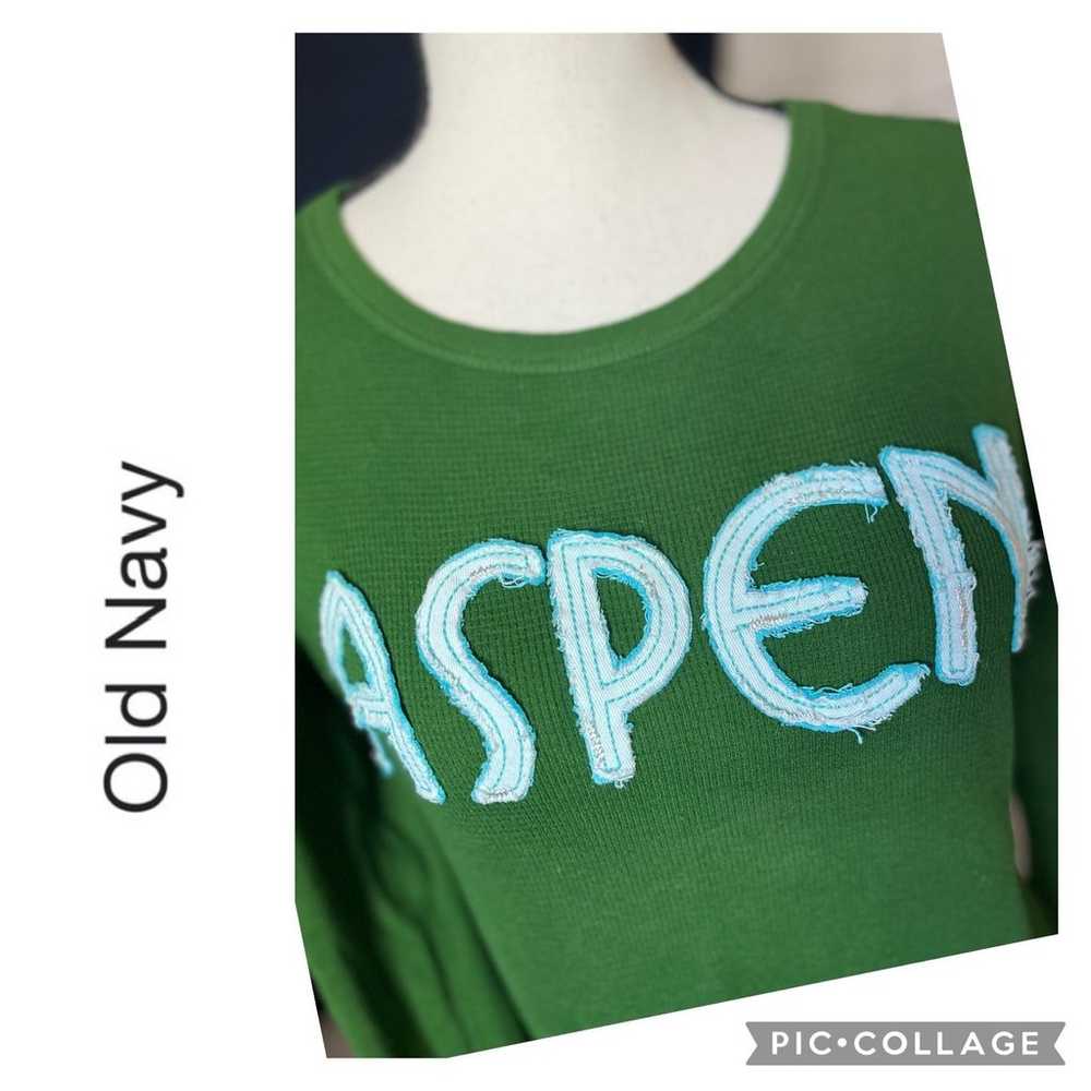 OLD NAVY ASPEN EMBROIDERED PATCHWORK THERMAL LS T… - image 2