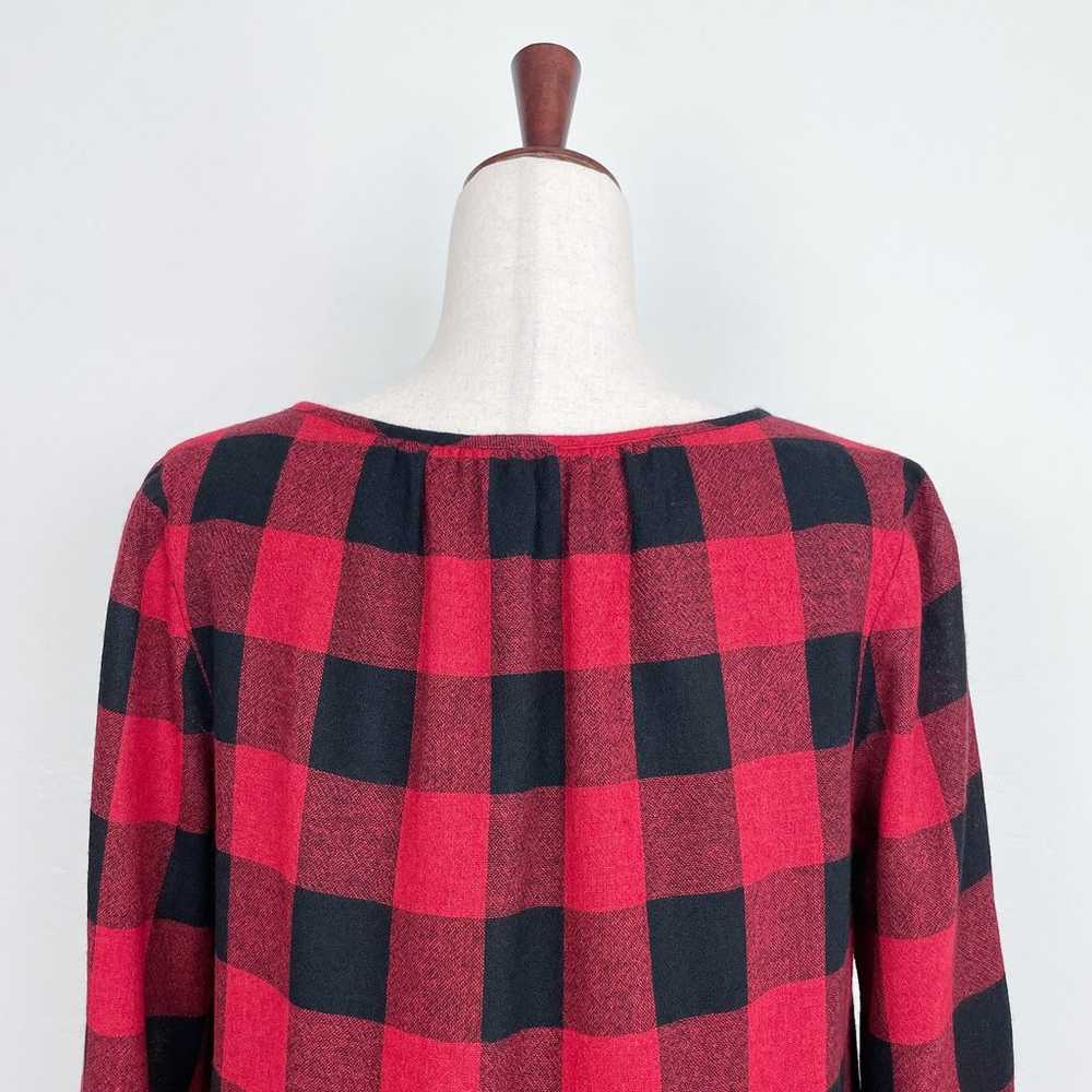 Madewell Red Buffalo Plaid Long Sleeve Mini Shift… - image 4