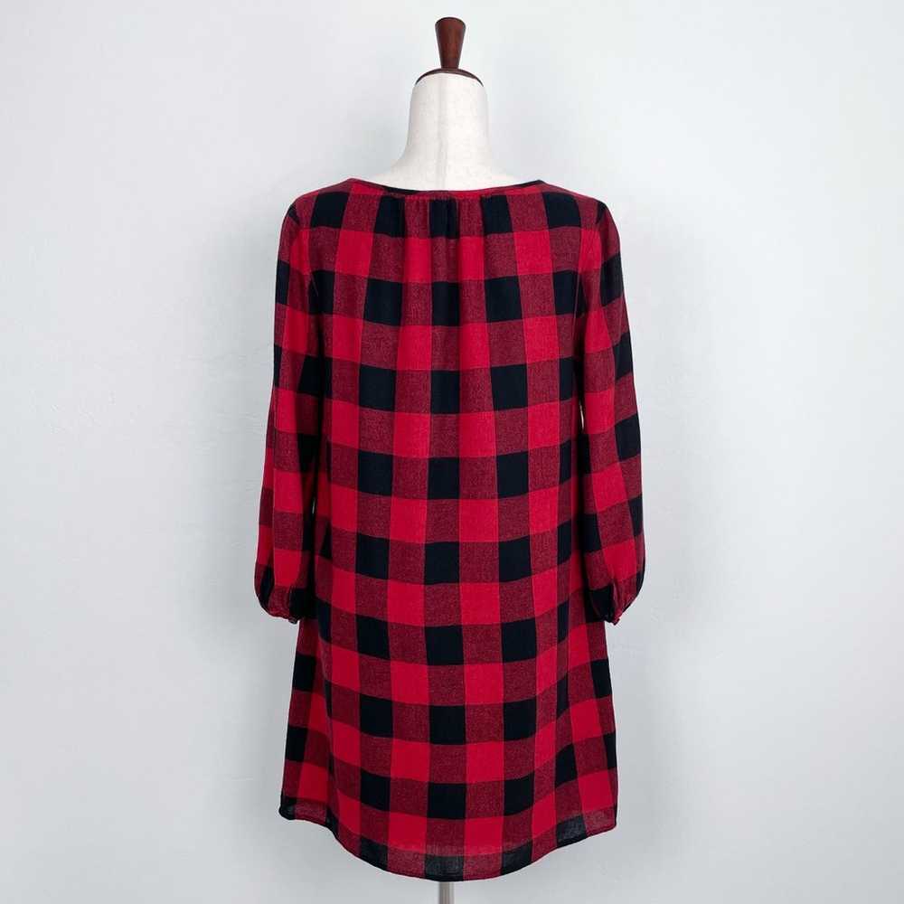 Madewell Red Buffalo Plaid Long Sleeve Mini Shift… - image 5