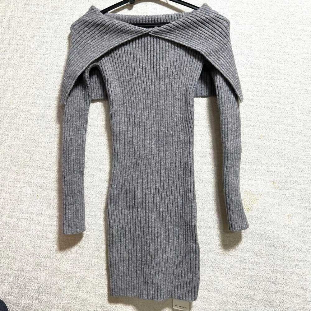 SHEIN DAZY Ribbed Solid Color Sweater Dress Gray S - image 2