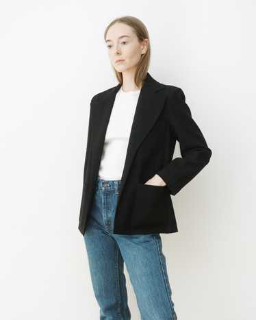 Black Wool Fitted Blazer