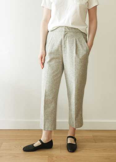 Light Grey Wool Cropped Trousers