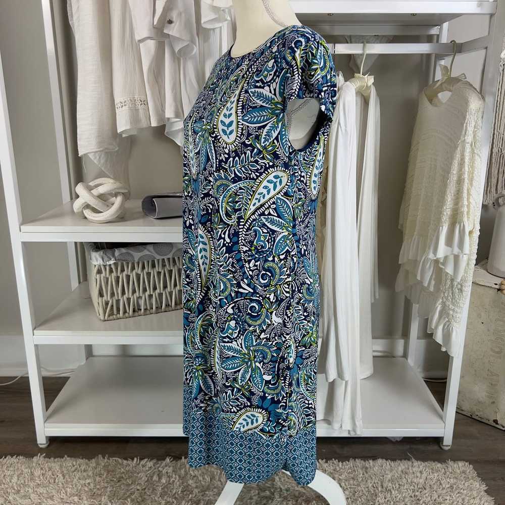 Liz Claiborne women's sz. medium blue paisley dre… - image 2