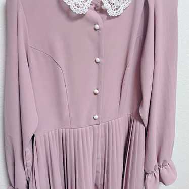 Misako Aoki Shimamura Lace Collar Long Sleeve Lon… - image 1