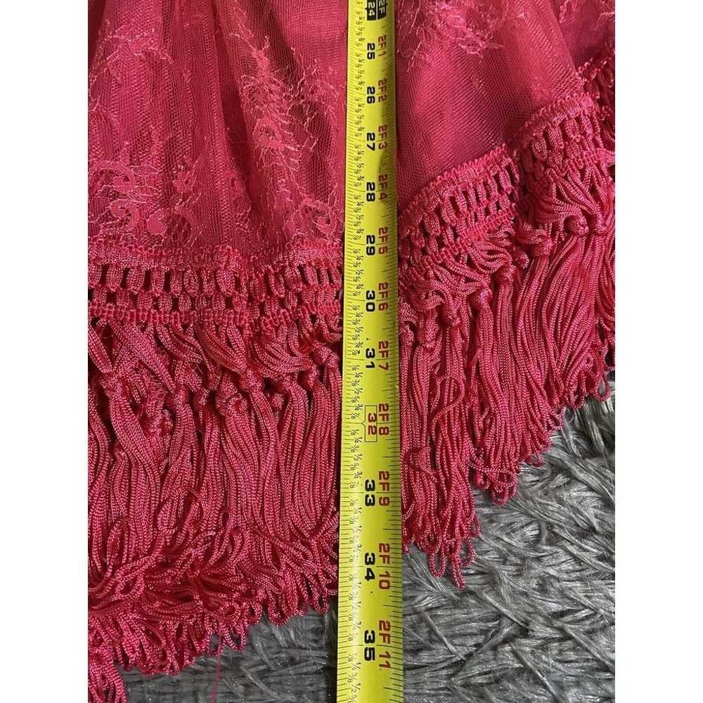 Womens Boho Mini Lace Sheer Coquette Dress Fringe… - image 7