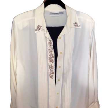 Alfred Dunner Vintage Button Up Blouse