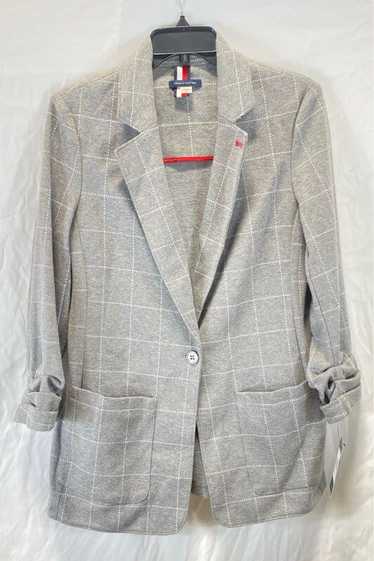 NWT Tommy Hilfiger Womens Gray Check Notch Lapel … - image 1