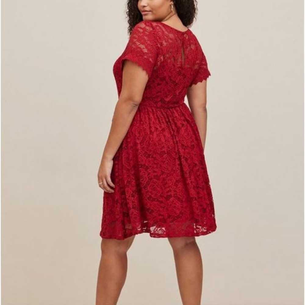 Torrid Red Mini Lace Skater Dresd - image 3