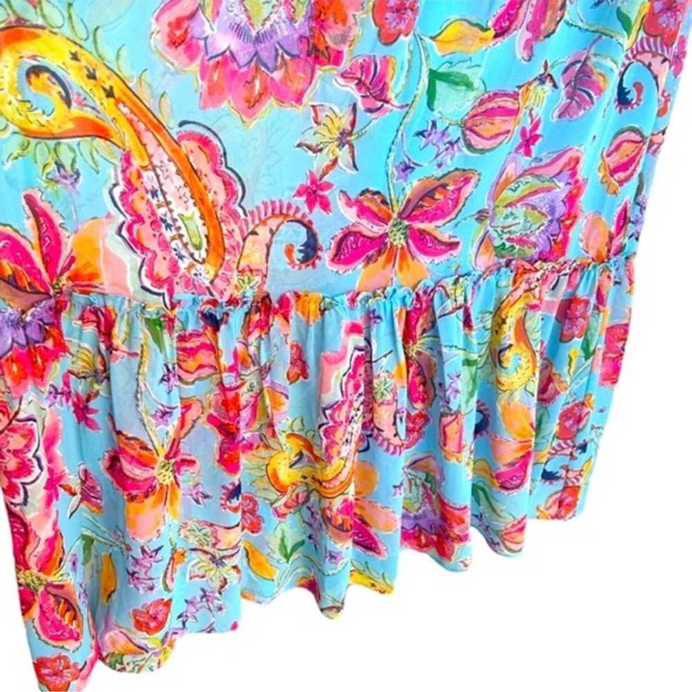 Nicole Miller Floral Paisley Print Ruffle Hem Max… - image 3