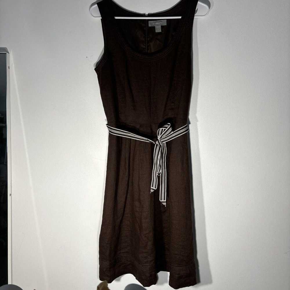 LIZ CLAIBORNE  Brown Dress Size 10 Midi Dress   1… - image 1