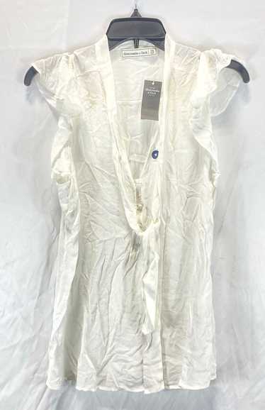 NWT Abercrombie & Fitch Womens White V-Neck Sleeve