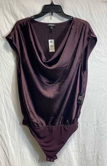 NWT Express Womens Burgundy Gramercy Satin Cowl Ne