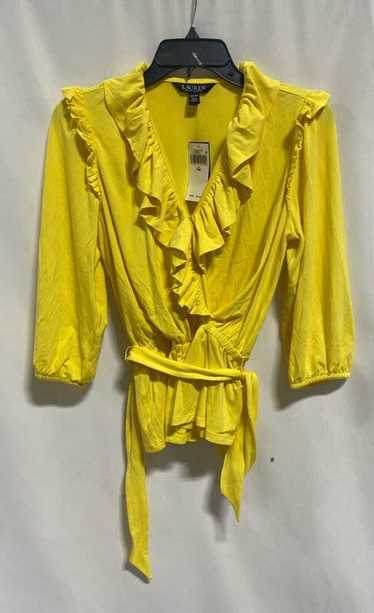 NWT Lauren Ralph Lauren Womens Yellow Belted Peplu