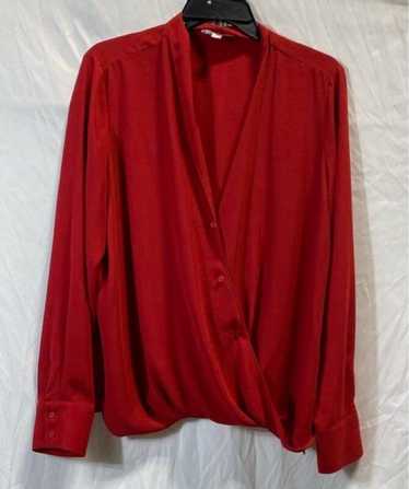 NWT Chelsea28 Womens Red Long Sleeve Button Surpli