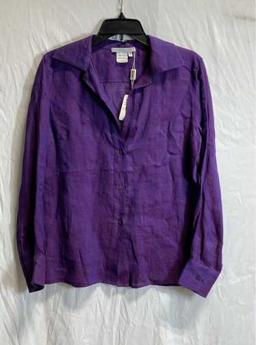 NWT Saks Fifth Avenue Womens Purple Flax Long Slee