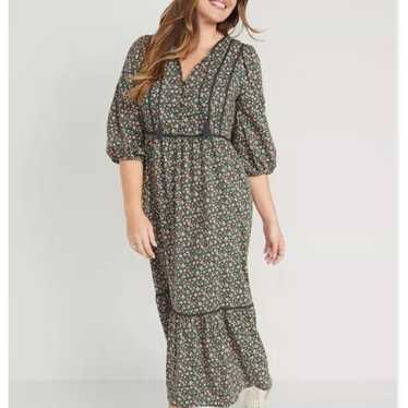 Old Navy Tie-Neck All-Day Maxi floral Swing Dress