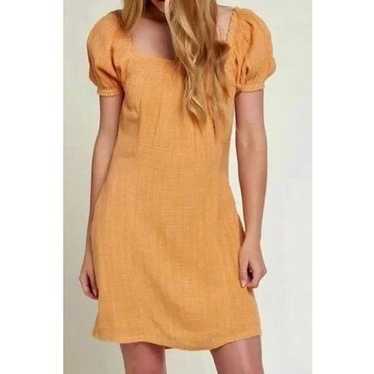 O’Neill Soft Orange Mia Soud Linen Blend Mini Dres