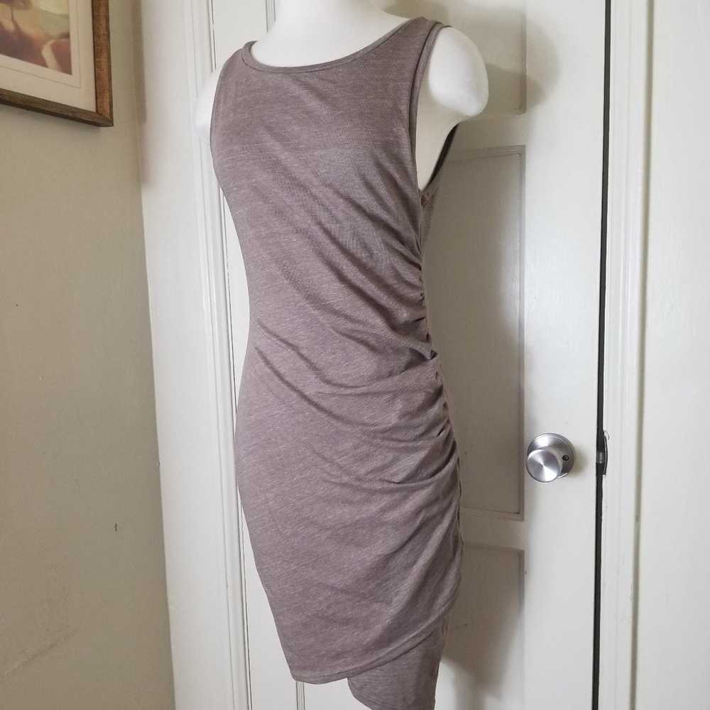 LEITH S taupe heathered sleeveless ruched side ro… - image 2