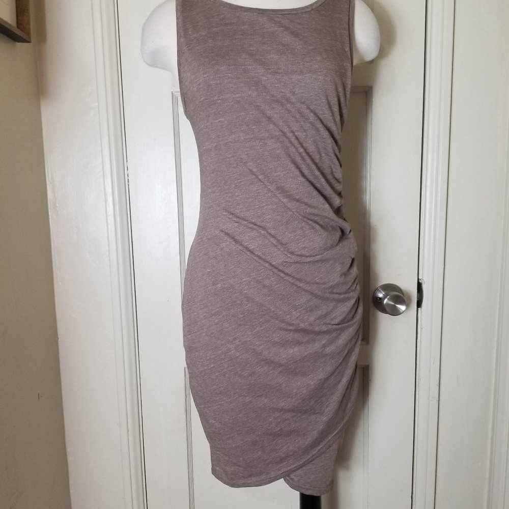 LEITH S taupe heathered sleeveless ruched side ro… - image 3