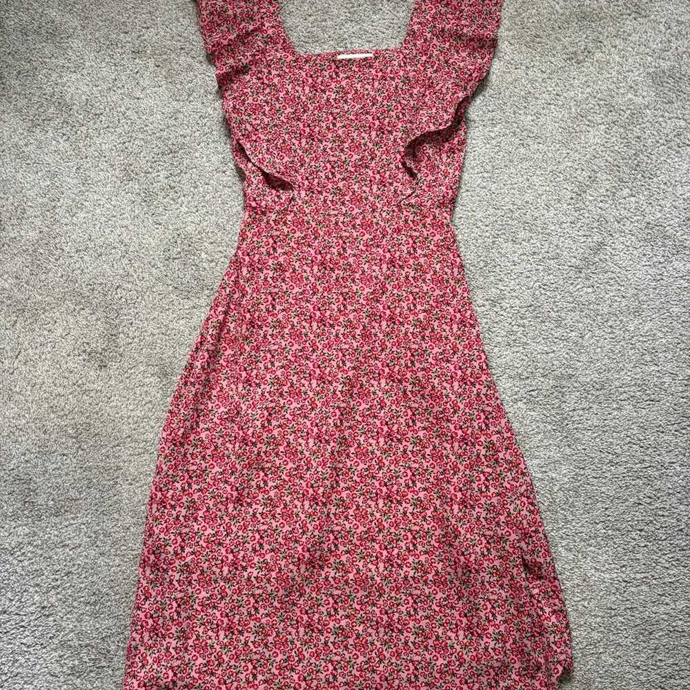 Monteau pink floral dress women’s small - image 1