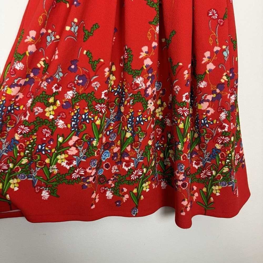 Lularoe Red Floral Dipped Amelia A-Line Dress Siz… - image 3