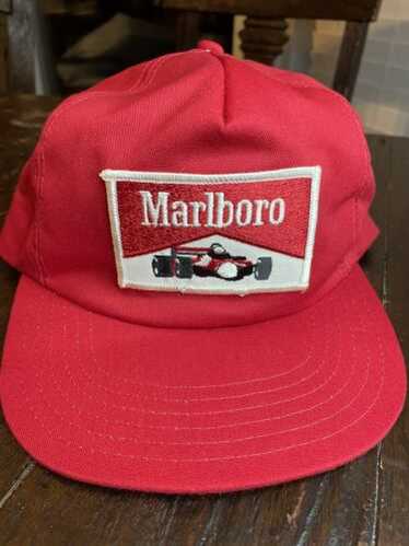 (激レア)80s marlboro cap usa vintage Vintage Marlboro Racing Trucker Cap Hat Made In USA SnapBack