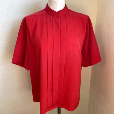 Vintage Josephine red button down blouse womens t… - image 1