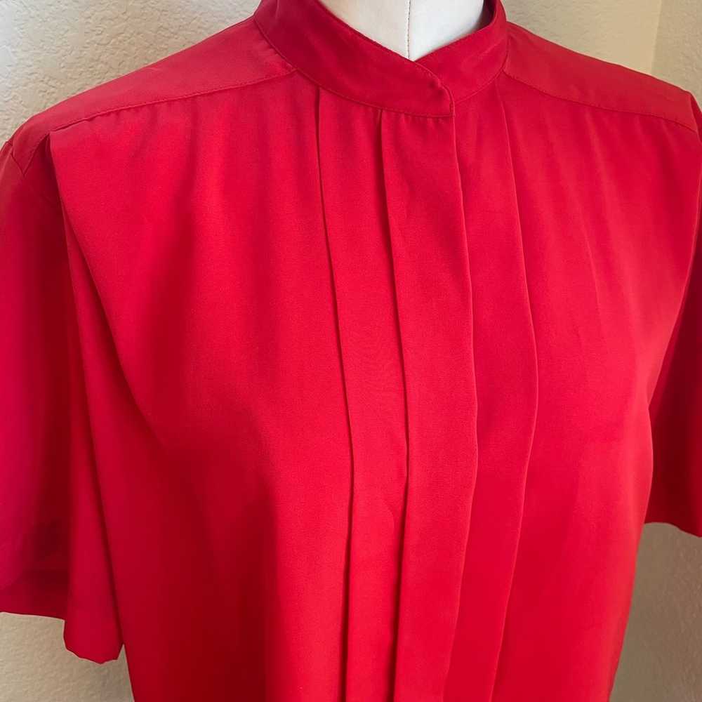 Vintage Josephine red button down blouse womens t… - image 2