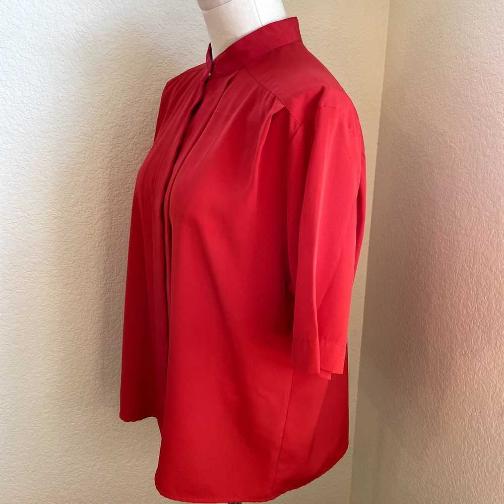 Vintage Josephine red button down blouse womens t… - image 5