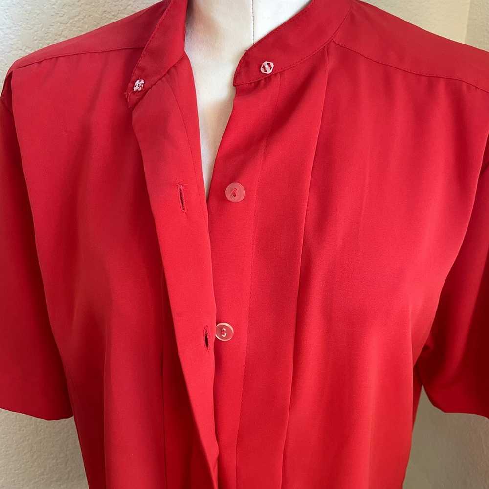 Vintage Josephine red button down blouse womens t… - image 7