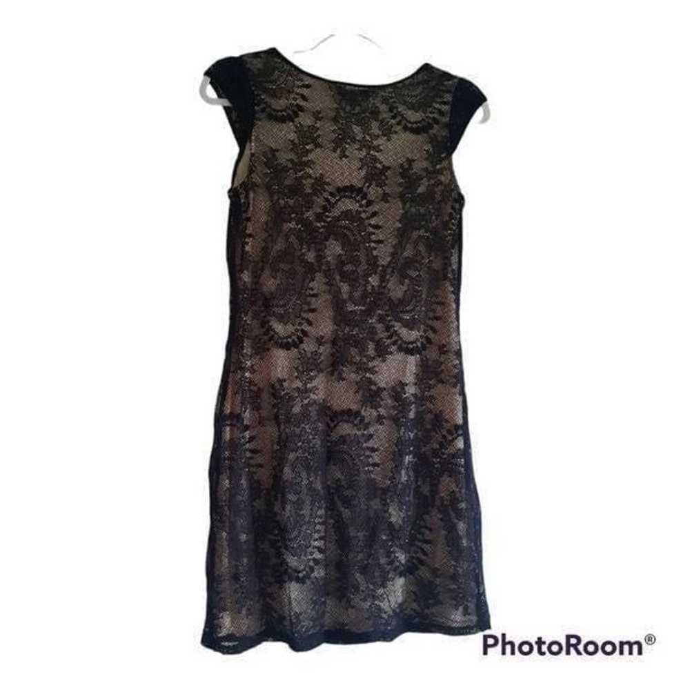 Express Black Tan Lace Sleeveless Dress Knee Leng… - image 4