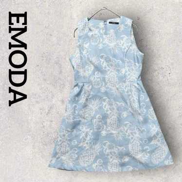 EMODA Sleeveless Mini Dress (S) Light Blue Fruit … - image 1