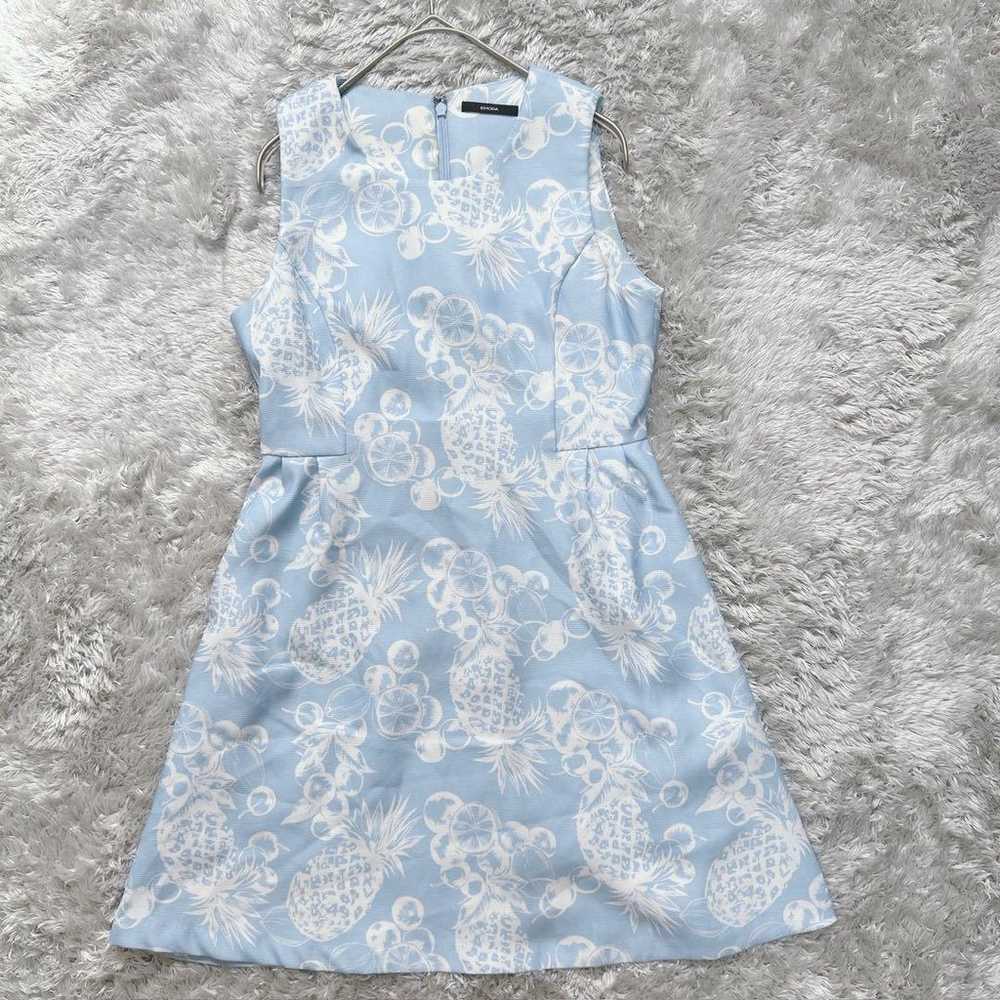 EMODA Sleeveless Mini Dress (S) Light Blue Fruit … - image 2