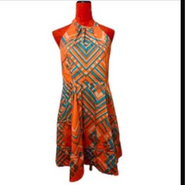 JESSICA SIMPSON PRINTED HALTER DRESS