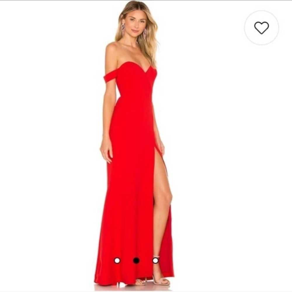 Revolve NBD Maracuya Formal Gown Red off the shou… - image 1