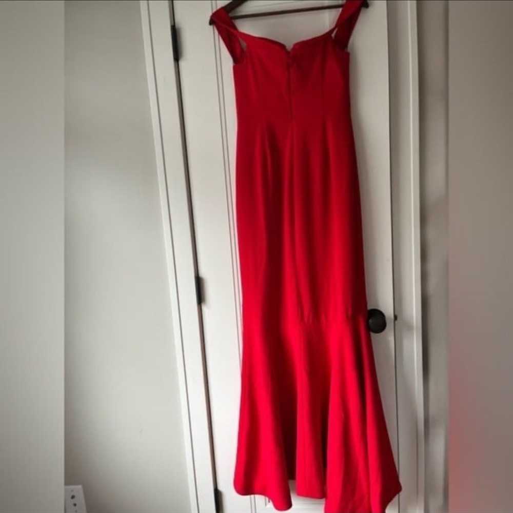 Revolve NBD Maracuya Formal Gown Red off the shou… - image 5