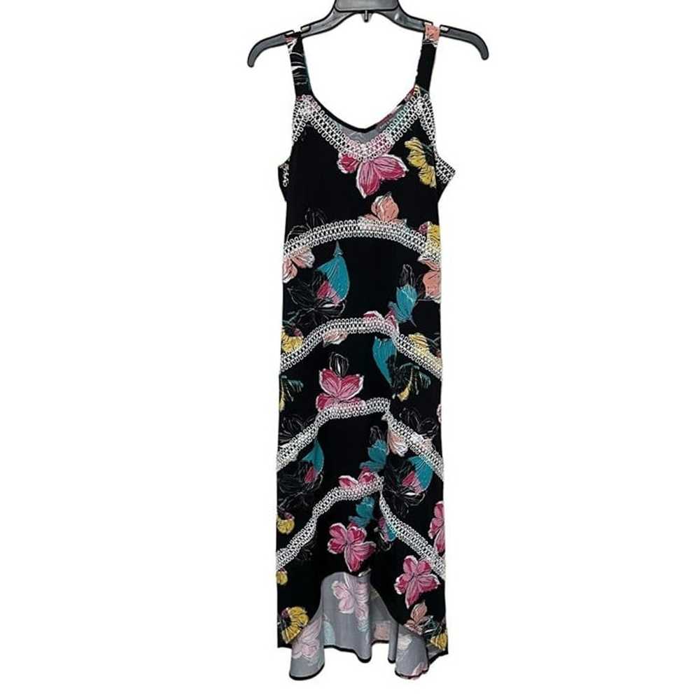 Kate & Mallory Black Floral Maxi Dress High Low H… - image 2