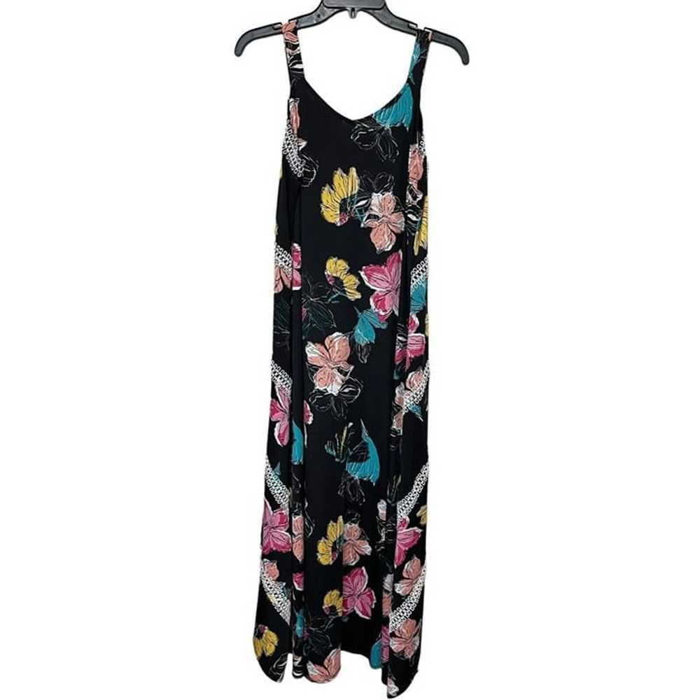 Kate & Mallory Black Floral Maxi Dress High Low H… - image 3