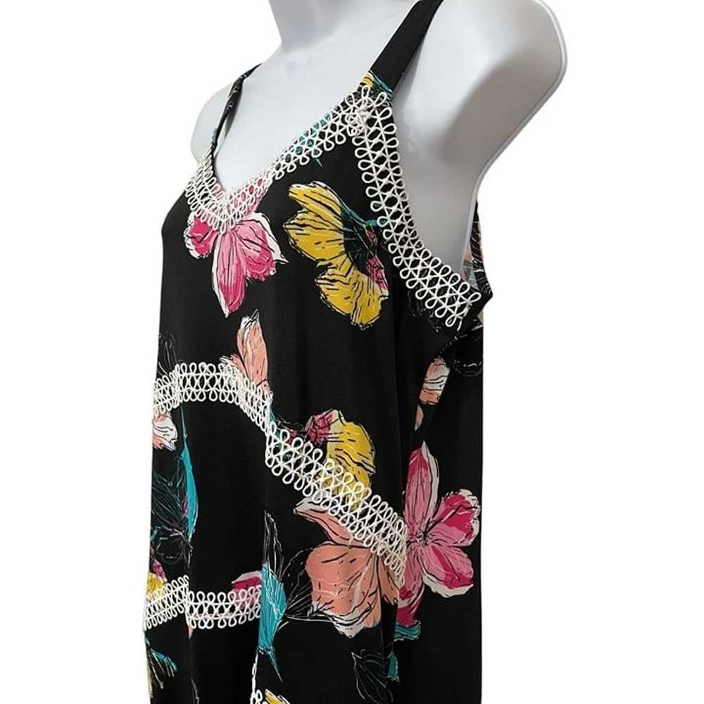 Kate & Mallory Black Floral Maxi Dress High Low H… - image 7