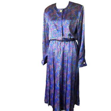 Vintage Talbots Long Sleeve Paisley Dress Size 8